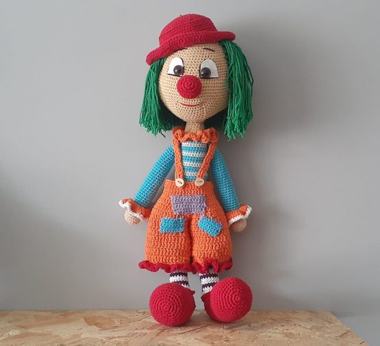 (55CM!)Yamalı Palyaço Amigurumi Oyuncak