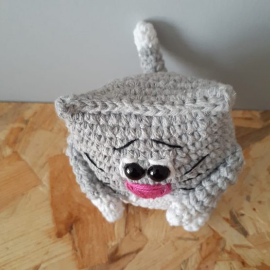Gri Minik Kedi Amigurumi Oyuncak - Görsel 2