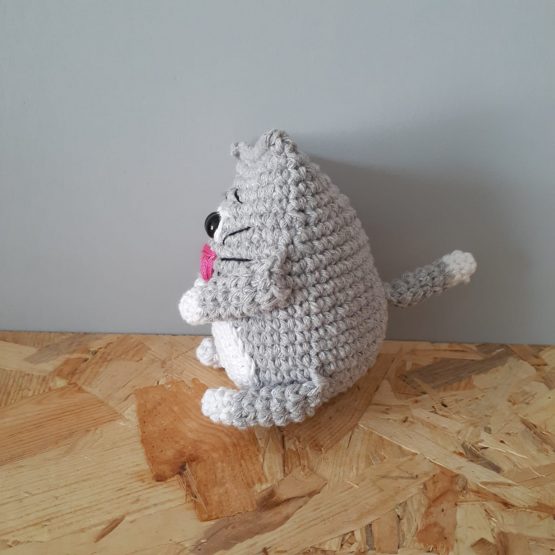 Gri Minik Kedi Amigurumi Oyuncak - Görsel 3