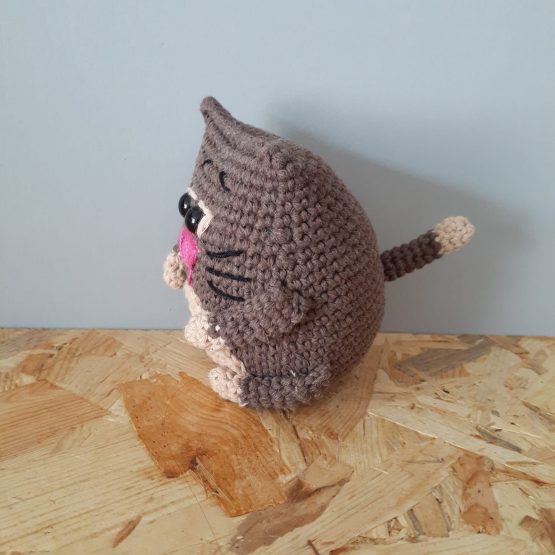 Kahverengi Minik Kedi Amigurumi Oyuncak - Görsel 2