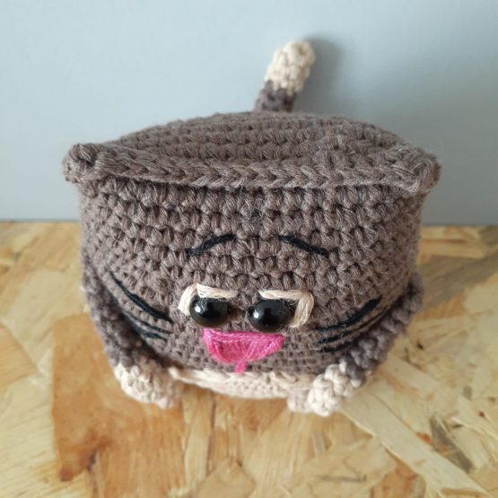 Kahverengi Minik Kedi Amigurumi Oyuncak - Görsel 3