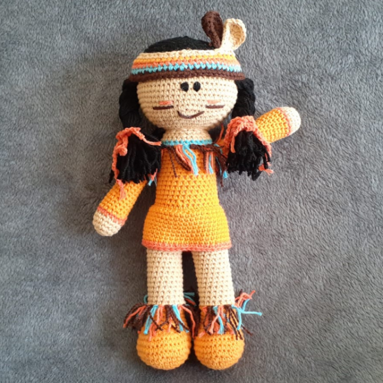 Kızılderili Kız Amigurumi Oyuncak(30cm)