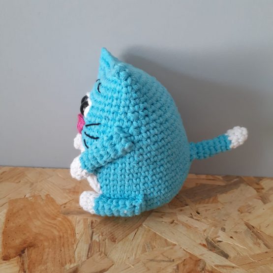 Mavi Minik Kedi Amigurumi Oyuncak - Görsel 3