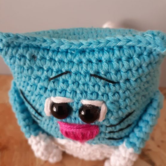 Mavi Minik Kedi Amigurumi Oyuncak - Görsel 2