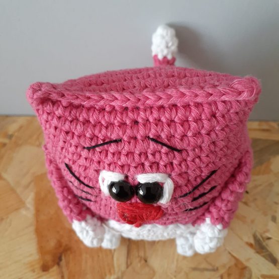 Pembe Minik Kedi Amigurumi Oyuncak - Görsel 3