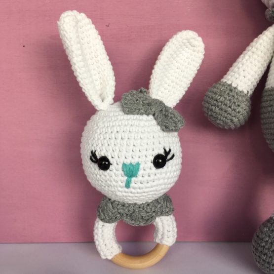 Tavşanlı Yenidoğan Amigurumi Emzik Seti - Görsel 4