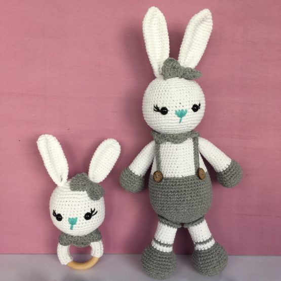 Tavşanlı Yenidoğan Amigurumi Emzik Seti - Görsel 2