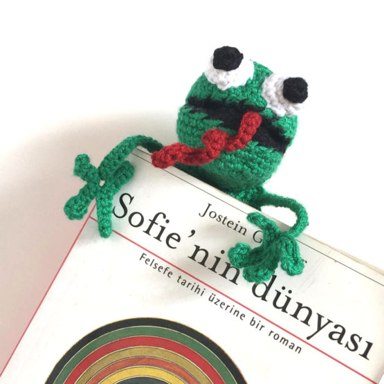 Kurbağa Amigurumi Kitap Ayracı