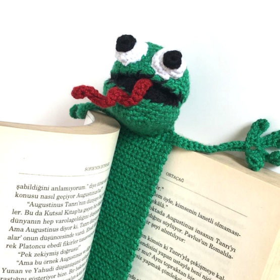 Kurbağa Amigurumi Kitap Ayracı - Görsel 4