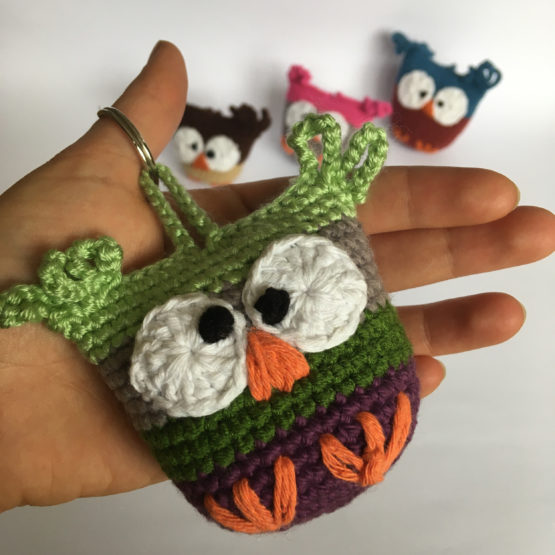 Baykuş Anahtarlık / Çanta Süsü Amigurumi - Görsel 4
