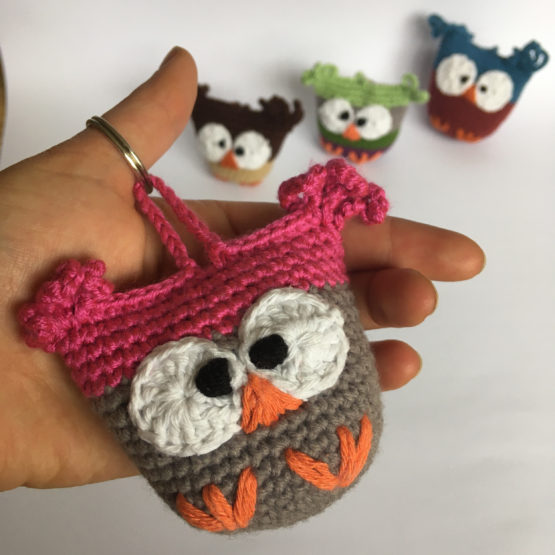 Baykuş Anahtarlık / Çanta Süsü Amigurumi - Görsel 6