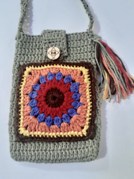 Çiçek Motifli Telefon Çantası - Görsel 3