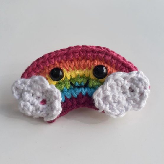 Gözlü Gökkuşağı Toka Amigurumi - Görsel 6