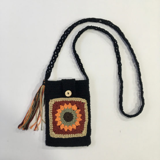 Ayçiçeği Motifli Telefon Çantası