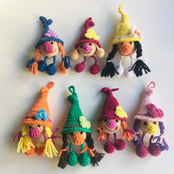 Cüce Kız Amigurumi Anahtarlık / Çanta Süsü - Görsel 2