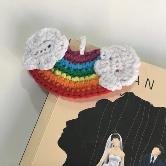 Gökkuşağı Örgü Kitap Ayracı - Görsel 6