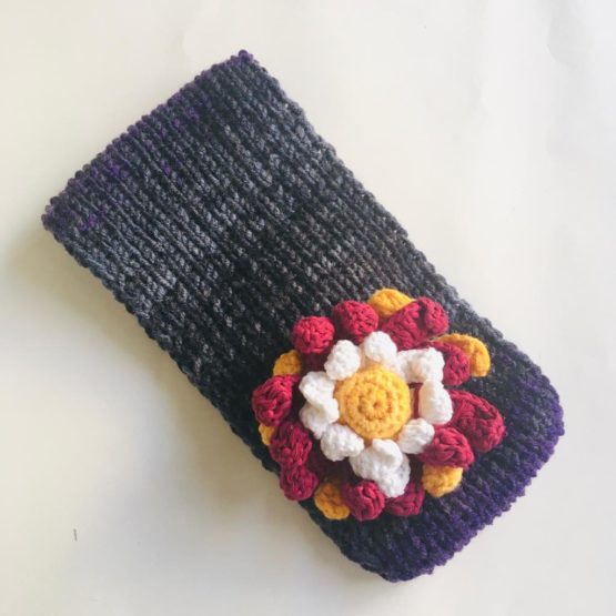 Kışlık, El Örgüsü, Çiçekli Saç Bandı / Bandana (papatyalı)