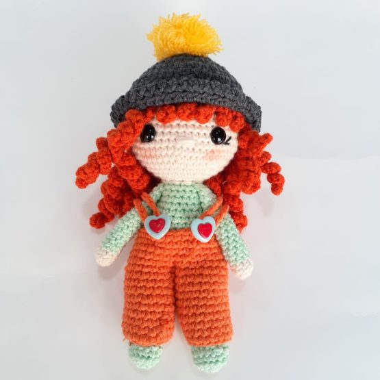 Tulumlu Mini Kız Bebek Amigurumi Oyuncak (25cm)
