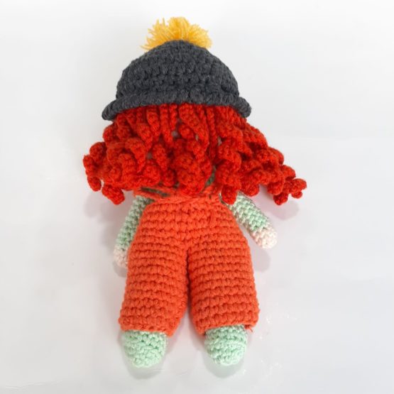 Tulumlu Mini Kız Bebek Amigurumi Oyuncak (25cm) - Görsel 3