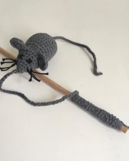 Örgü Amigurumi Fareli Kedi Oltası / Kedi Oyuncağı