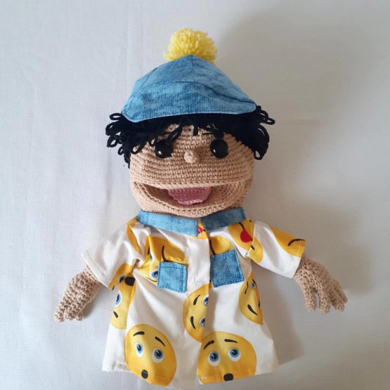 Amigurumi El Kuklası Şapkalı Çocuk - Görsel 2