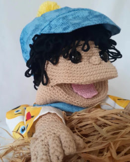 Amigurumi El Kuklası Şapkalı Çocuk
